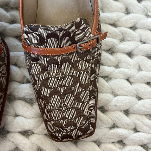 Coach Logo Square Toe Pumps - Picture 6 of 12